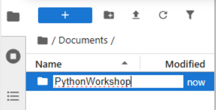 Create PythonWorkshop folder
