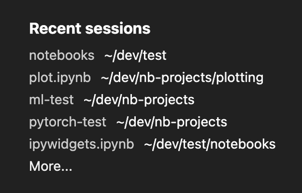 Recent Sessions