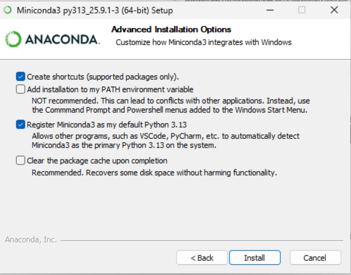 Miniconda Advanced Installation Options