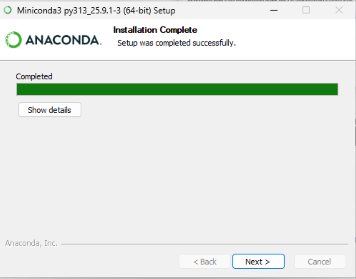 Miniconda Installation Complete